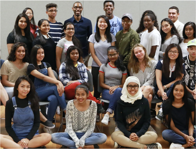 Group photo of smiling students