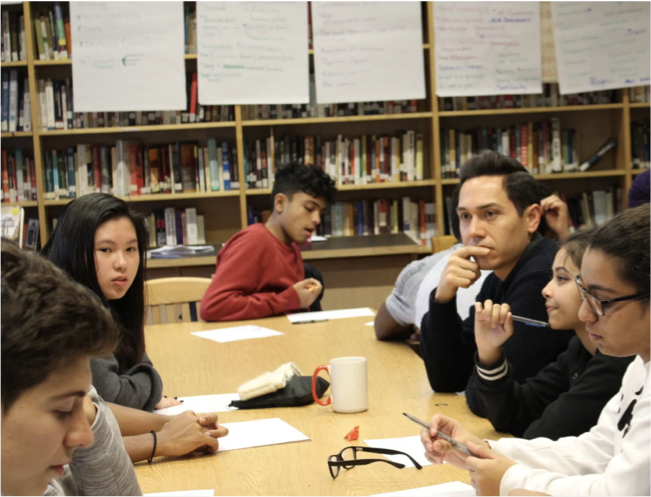 Students and Teacher in Manhattan Classroom